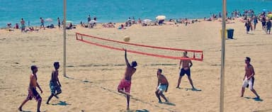 Play or View a game of Volleyball at Bogatell Beach!